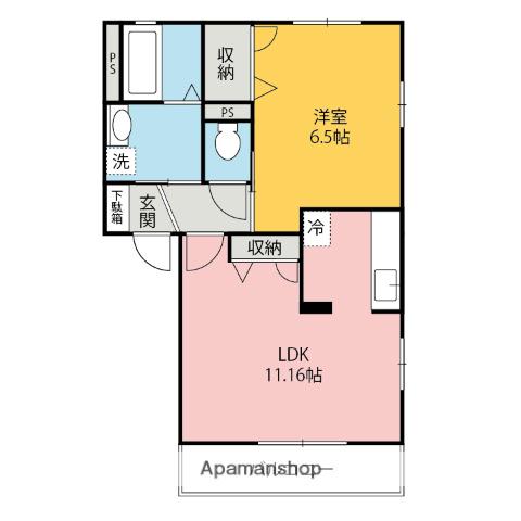 アイエーデル(1LDK/1階)の間取り写真