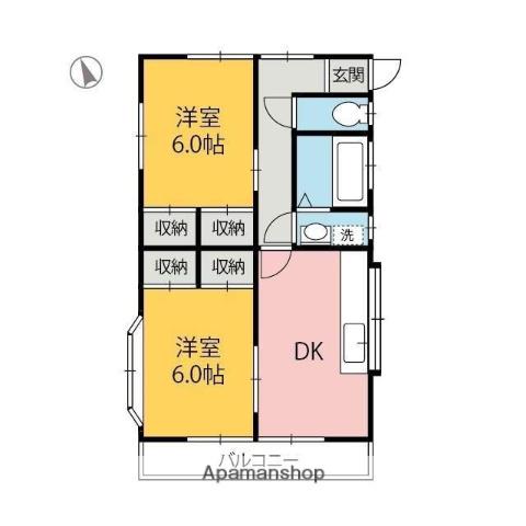 大沢ハイツ(2DK/1階)の間取り写真