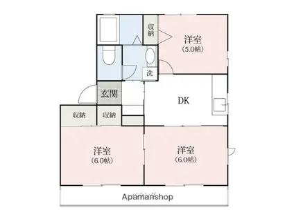 エスペランサ(3DK/1階)の間取り写真