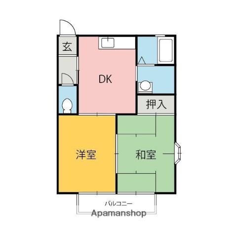 ライヴリタウン(2DK/1階)の間取り写真