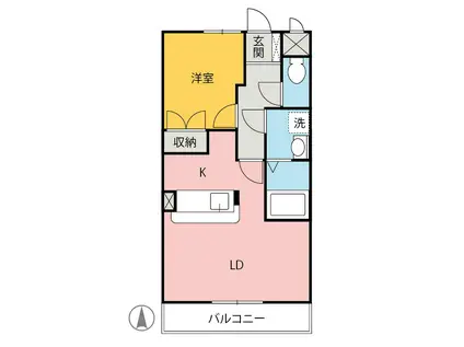 ミラベル(1LDK/2階)の間取り写真