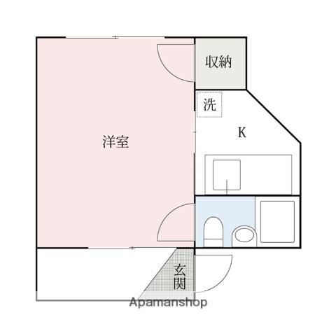 伊勢崎ヴィレッヂⅥ(1K/3階)の間取り写真