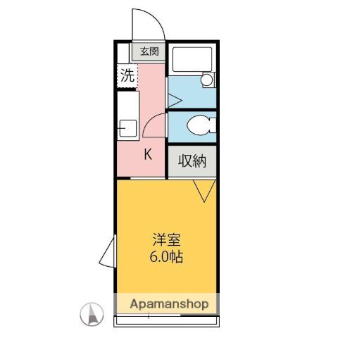 エトス8(1K/2階)の間取り写真