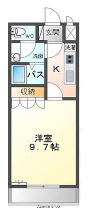 ファベールAKAGI(1K/2階)の間取り写真
