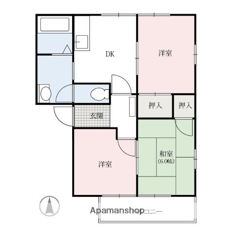 レジデンス21(3DK/2階)の間取り写真