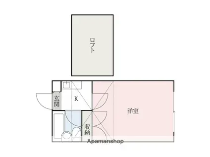 ビセンテハウス昭和町(1K/2階)の間取り写真