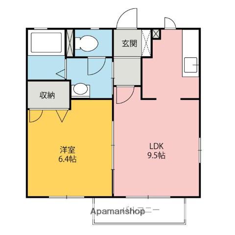 アマンジオ(1LDK/1階)の間取り写真