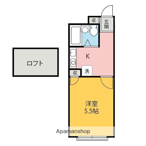 ベルピアドリーム上渕名(1K/2階)の間取り写真