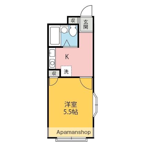 ベルピアドリーム上渕名(1K/1階)の間取り写真