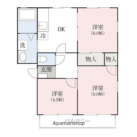 プロヴァンス(3DK/1階)の間取り写真