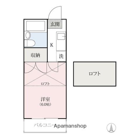 ロジュマン柳原1号館(1K/1階)の間取り写真