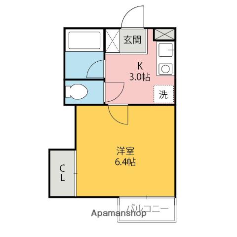 シティーハイツフリージア(1K/1階)の間取り写真