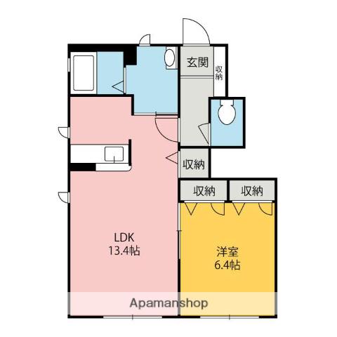 コスモスA・B(1LDK/1階)の間取り写真