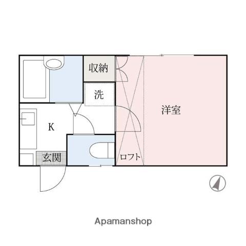 広沢リバーサイド(1K/1階)の間取り写真