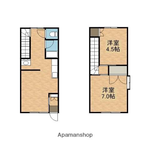 タウンパーク村岡AB(2DK/1階)の間取り写真