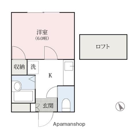 シルクパレスA(1K/2階)の間取り写真