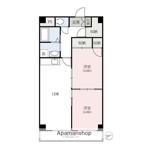 マンションクレスト(2LDK/3階)の間取り写真