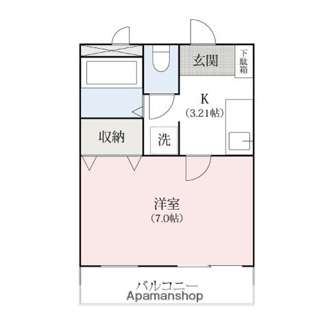 ラヴィルユウゼン(1K/1階)の間取り写真
