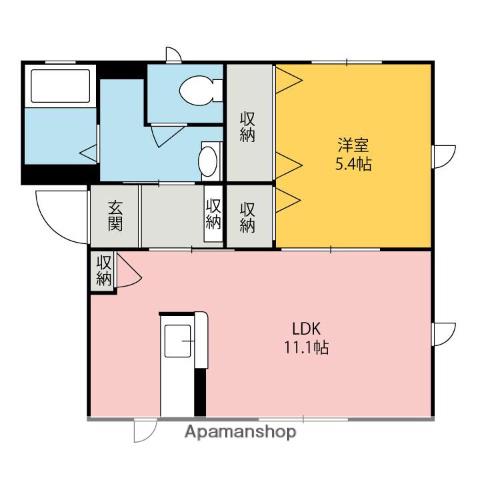 プランドール(1LDK/1階)の間取り写真
