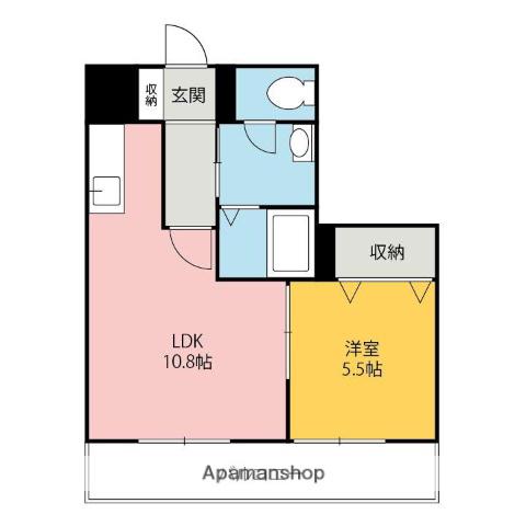 ヴァンヴェスト(1LDK/2階)の間取り写真