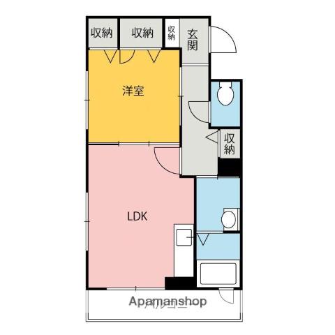 ヴァンヴェスト(1LDK/3階)の間取り写真