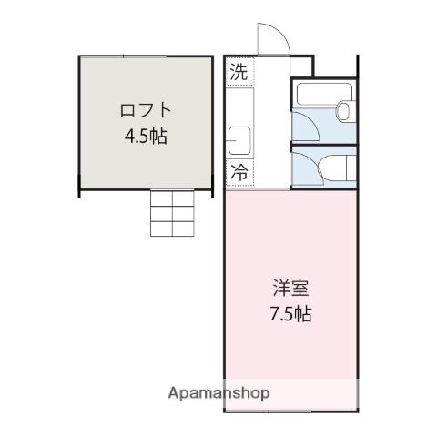 ベルハウスⅤ玉村(1K/1階)の間取り写真