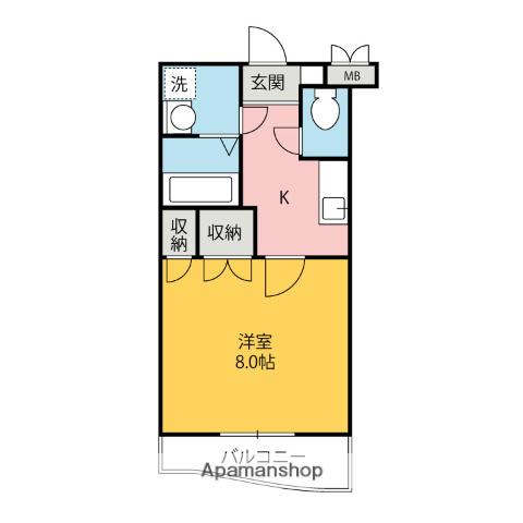 フォンテーヌマンション(1K/1階)の間取り写真