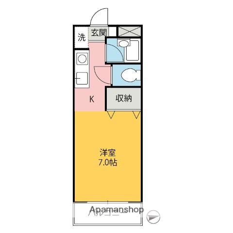 キーフォレスト(1K/2階)の間取り写真