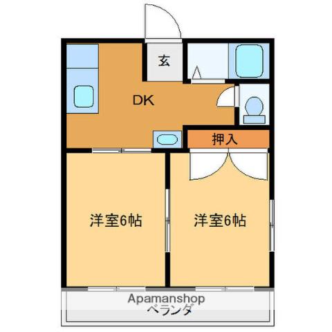 アルスしまだ(2K/2階)の間取り写真