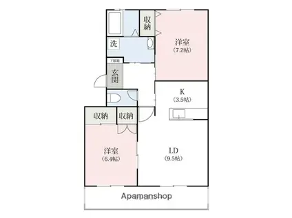 セイスイヒルズ(2LDK/3階)の間取り写真