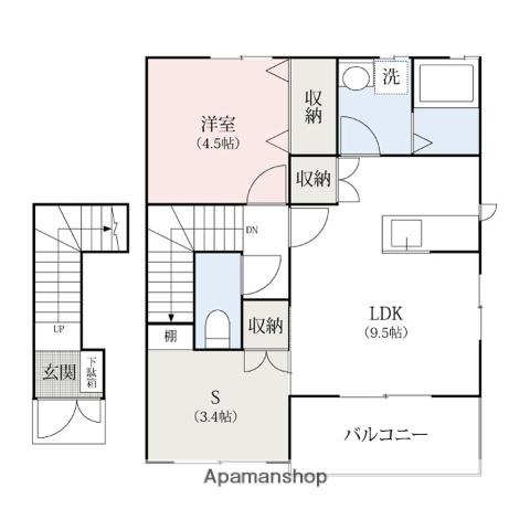 パルティール(1SLDK/2階)の間取り写真
