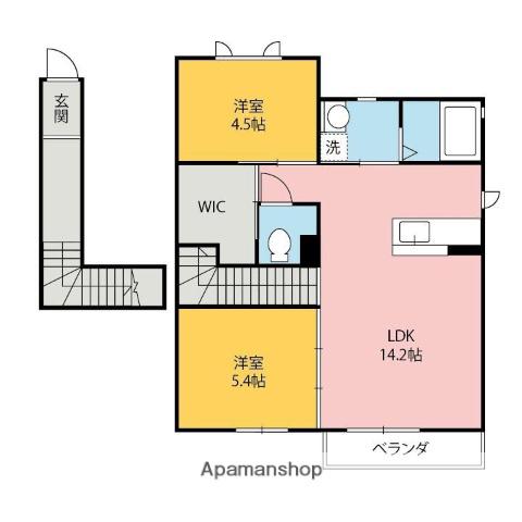 クラヴィエコスモ上泉 壱番館・弐番館(2LDK/2階)の間取り写真