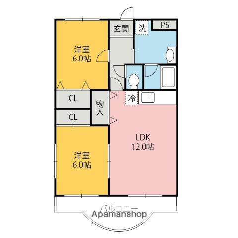 ポポラアレ(2LDK/3階)の間取り写真