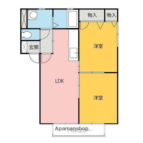 両毛線 伊勢崎駅 徒歩14分 2階建 築24年(2LDK/1階)の間取り写真