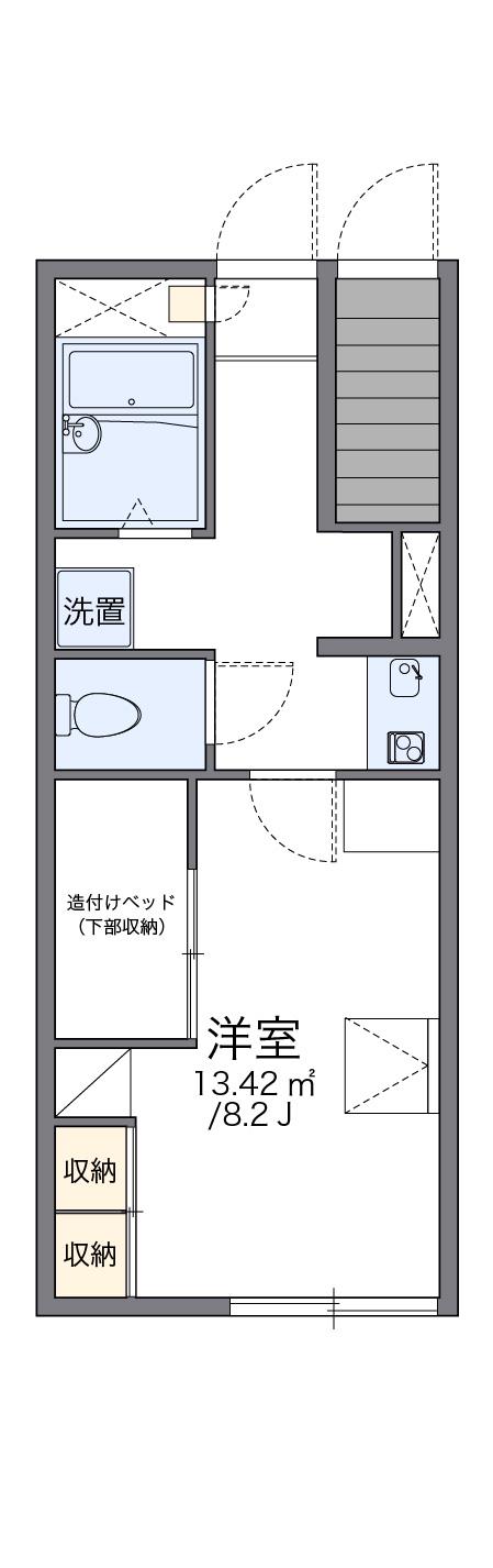 レオパレスひまわり(1K/1階)の間取り写真