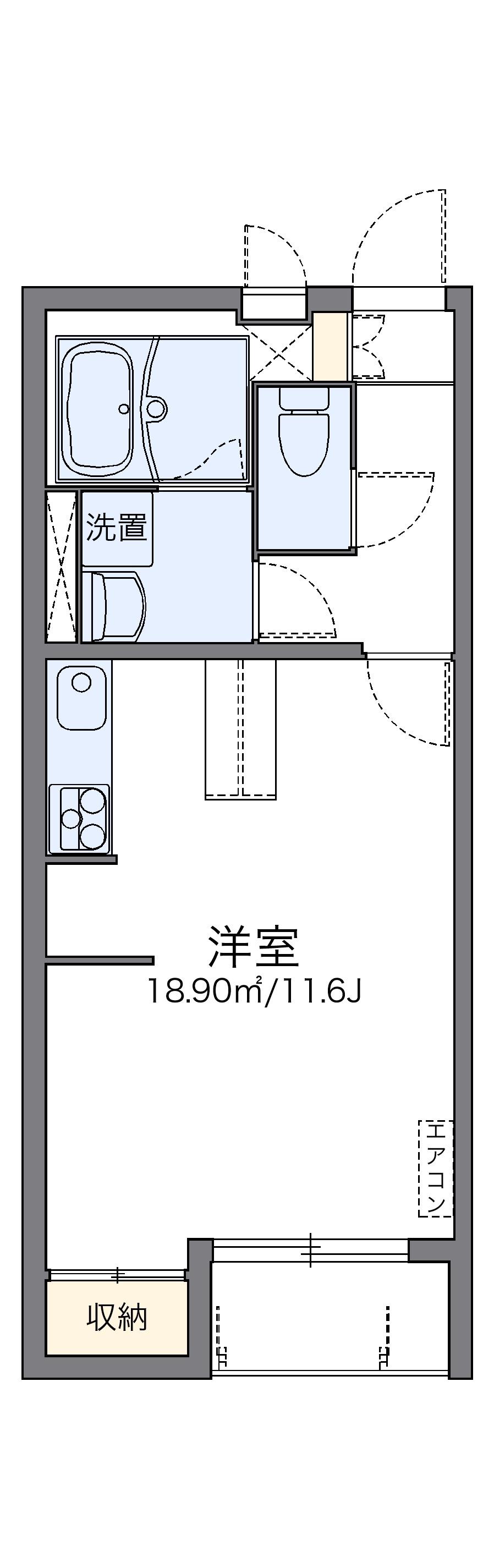 レオネクスト神保原(1K/1階)の間取り写真