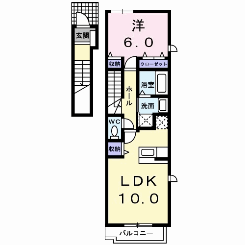 ブローテ(1LDK/2階)の間取り写真