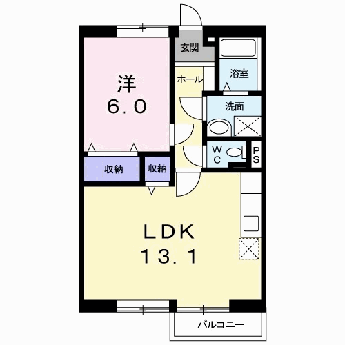 すみれハイツ(1LDK/1階)の間取り写真