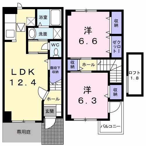 ヴェネット神栄(2LDK/1階)の間取り写真