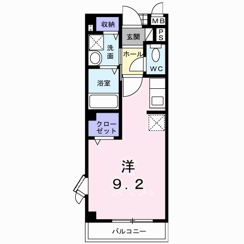 シャルマン・アヴニュ(ワンルーム/2階)の間取り写真