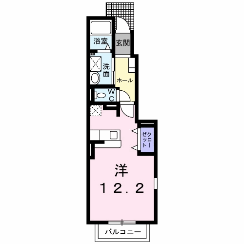 ファースト ステ-ジ(ワンルーム/1階)の間取り写真