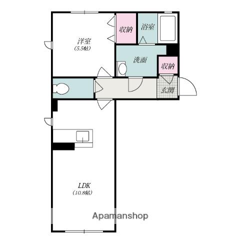 アルカサールAB(1LDK/1階)の間取り写真