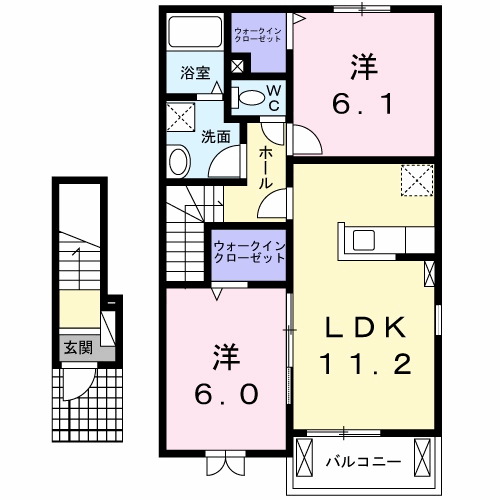 フィールド ブック Ⅰ(2LDK/2階)の間取り写真