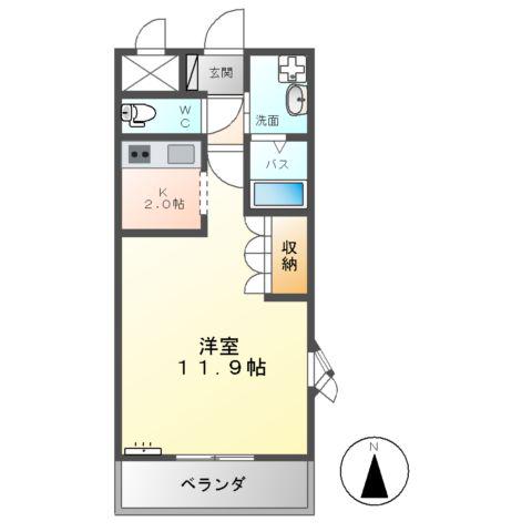 両毛線 伊勢崎駅 徒歩52分 2階建 築17年(1K/1階)の間取り写真