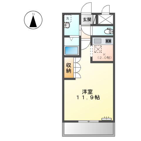 両毛線 伊勢崎駅 徒歩52分 2階建 築17年(1K/1階)の間取り写真