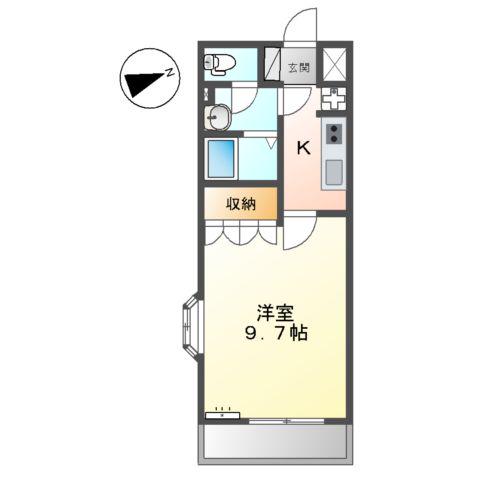 クレシア(1K/2階)の間取り写真