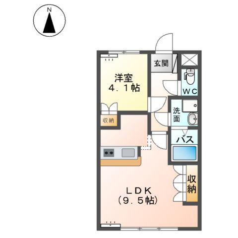 シャルマン(1LDK/1階)の間取り写真