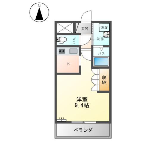 ポラリス(1K/1階)の間取り写真