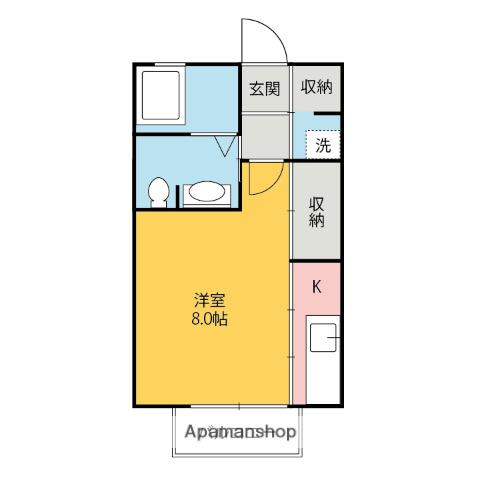 ヴァンドルチェ(1K/1階)の間取り写真