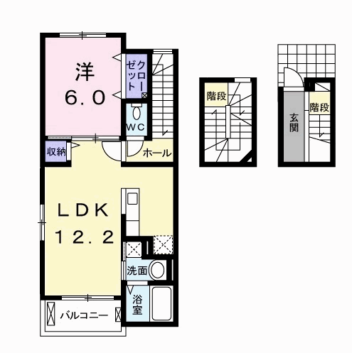 マーベラス Ⅲ(1LDK/3階)の間取り写真